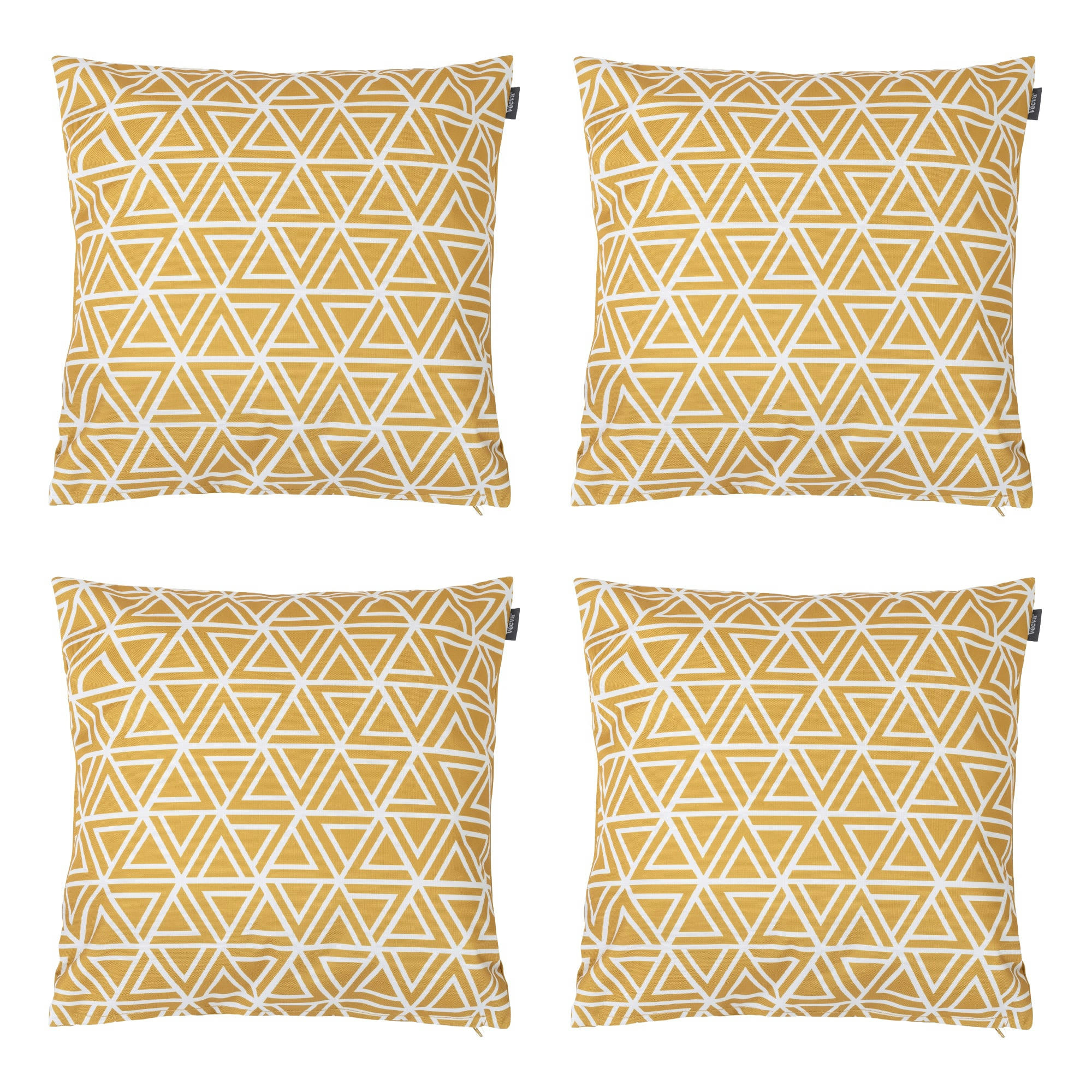 - Lot de 4 coussins d'extérieur jaune 43x43