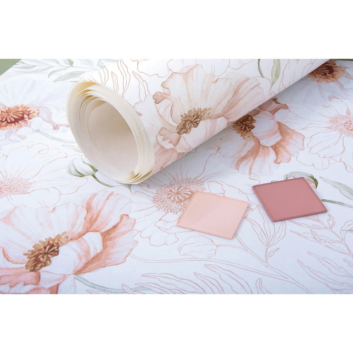 POPPIES - Papier peint Pink Poppies (50 cm x 10 m)