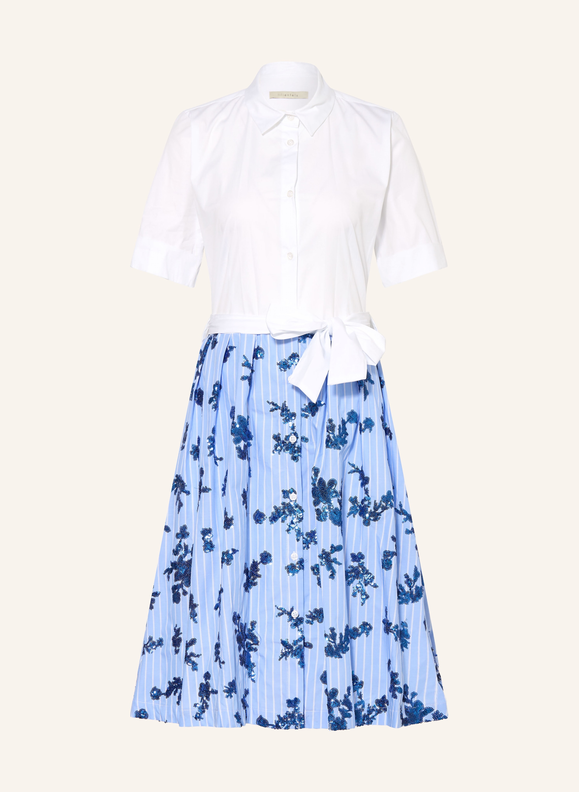 lilienfels Hemdblusenkleid mit Pailletten