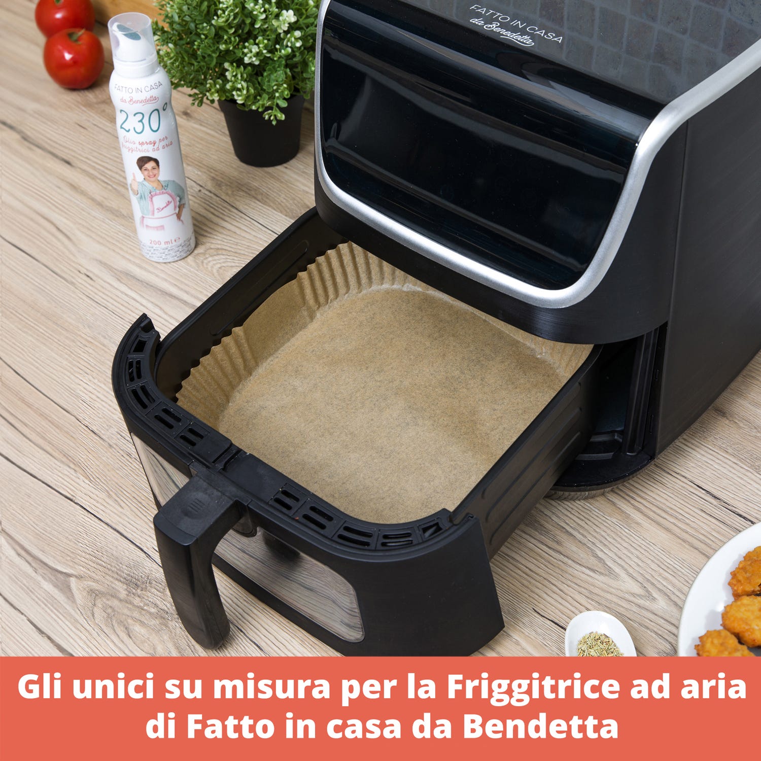 Kit 100 fogli e vassoi carta forno per friggitrice ad aria Fatto in casa da Benedetta