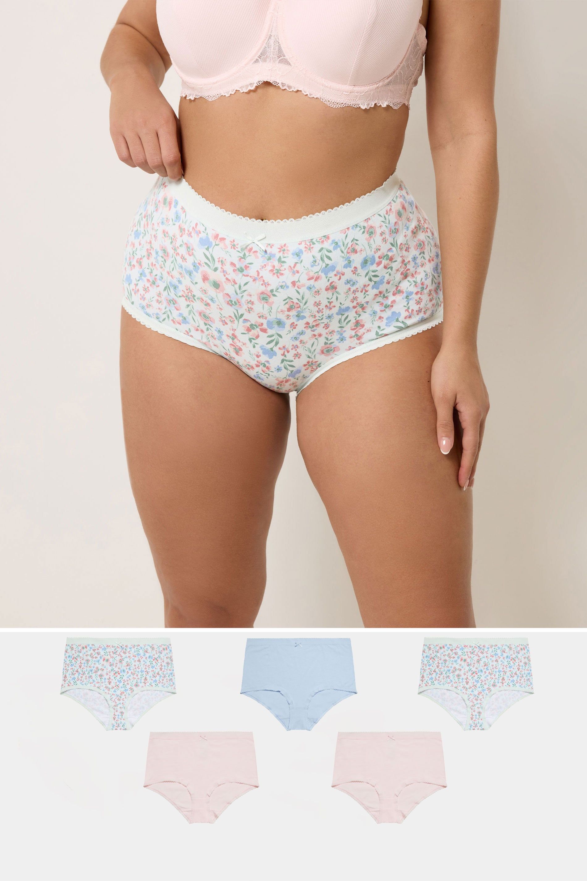 Yours 5 Pack Floral Print Full Briefs