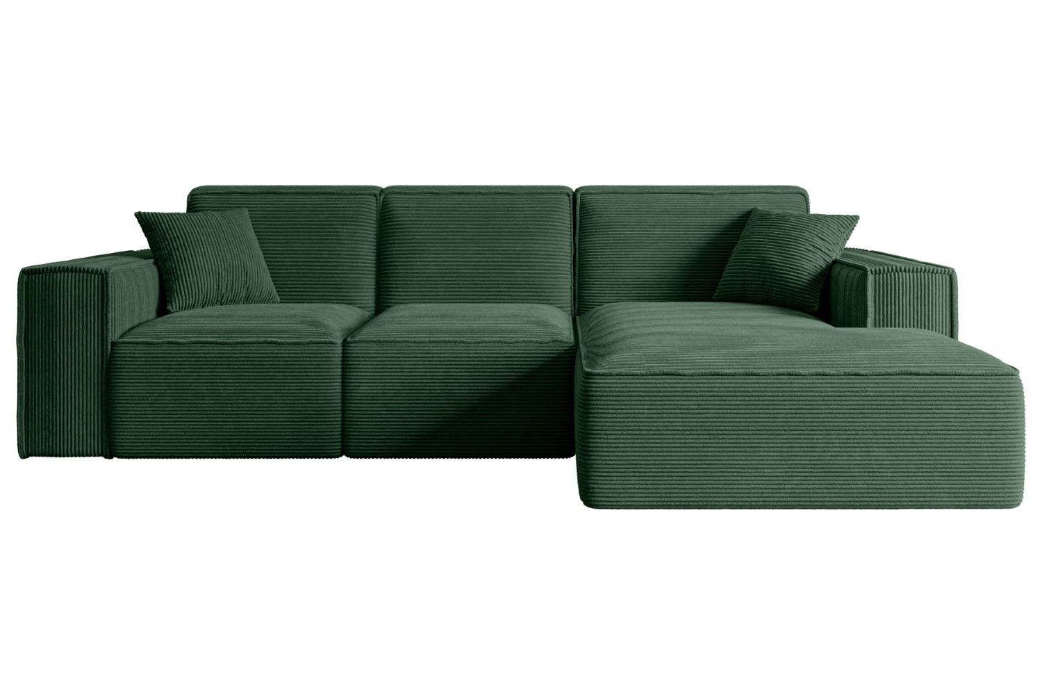 Narożnik prawostronny bez funkcji spania SERRA-L - 266x169x80 cm Zielony