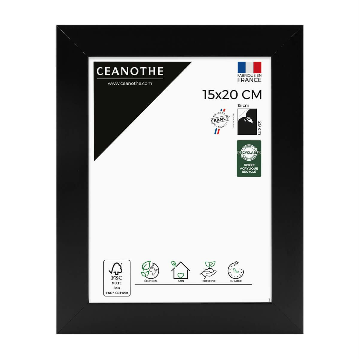 ETERNEL - Cadre photo design noir 15x20 cm bois reconstitué fsc