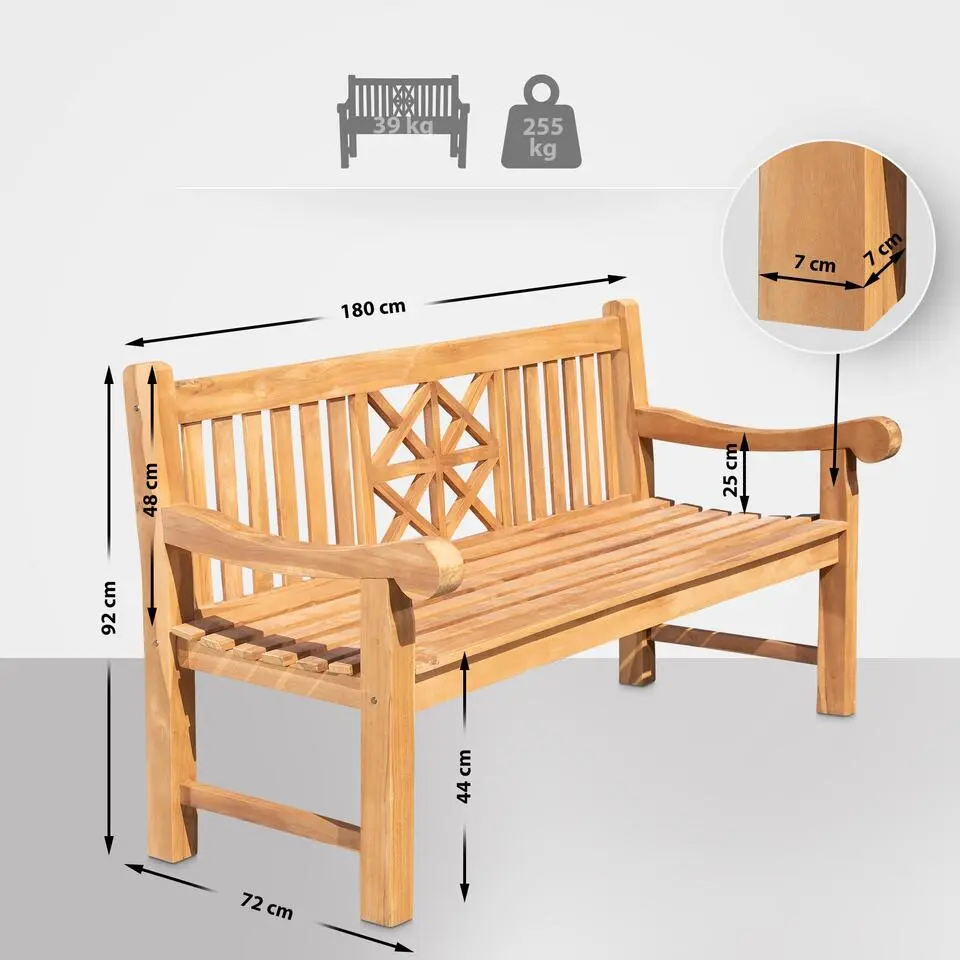 CLP Teakbank Florida 180 cm