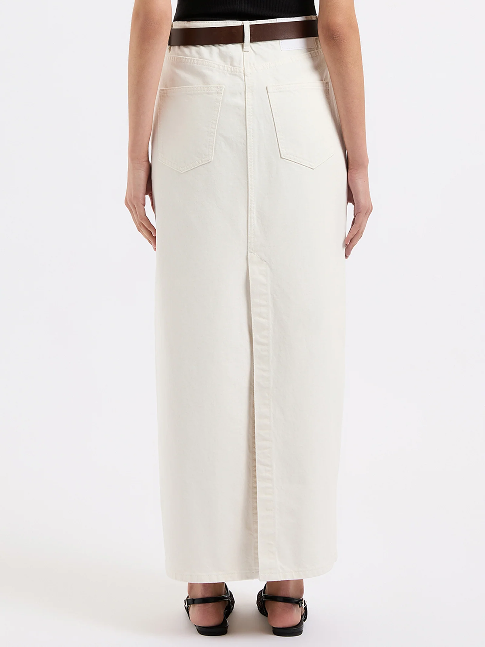Organic Denim Maxi Skirt