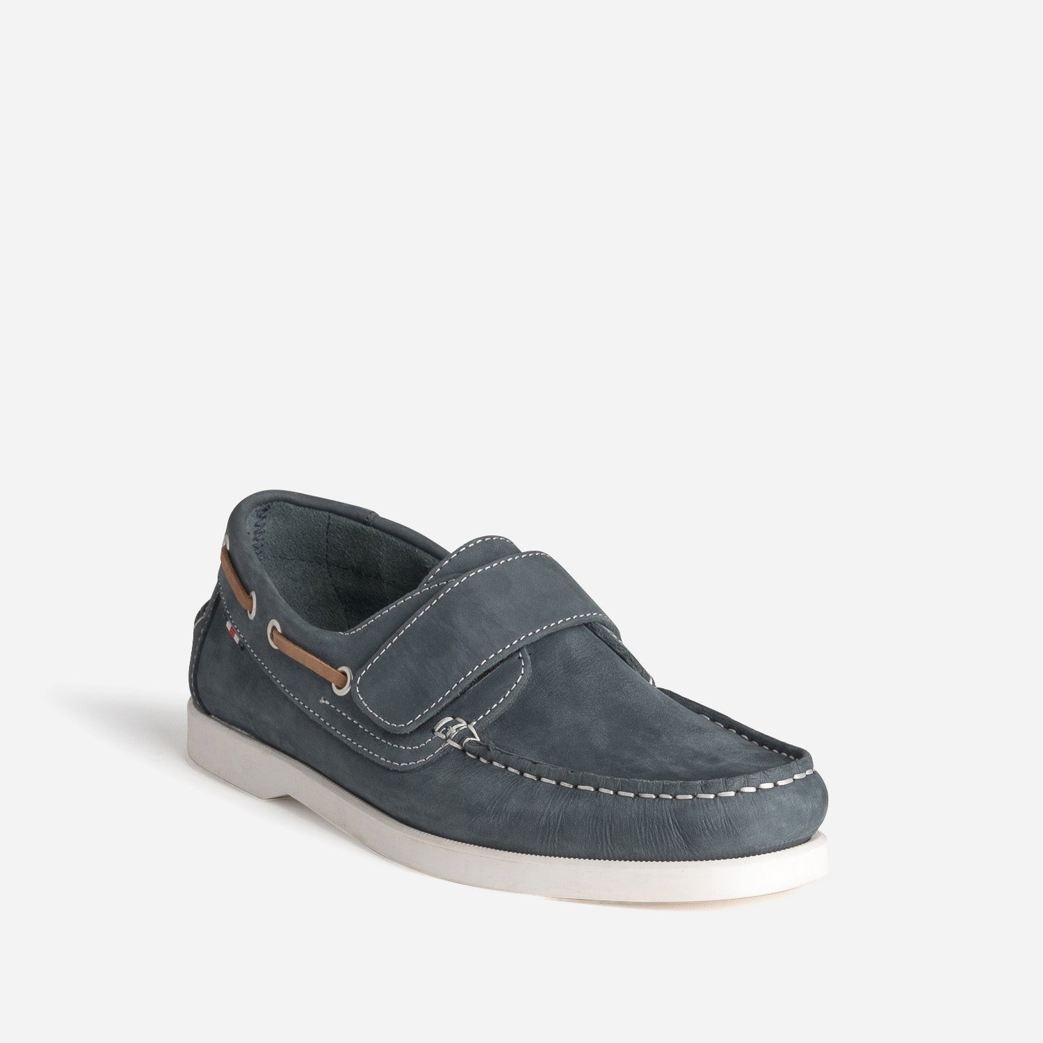 Chaussure-bateau marine cuir scratch