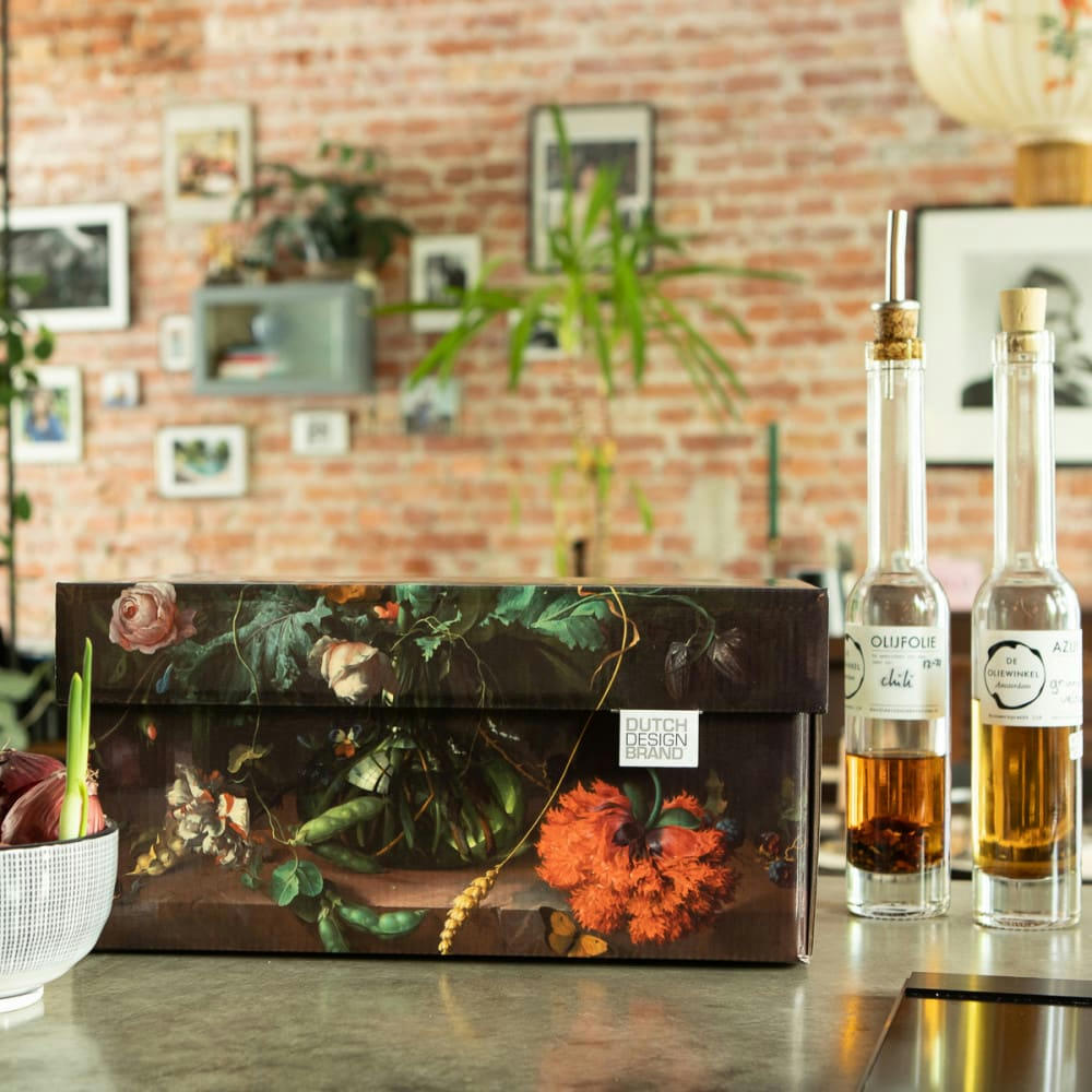 FLOWERS - Lot de 2 boites de rangement carton multicolore 33x24x17cm