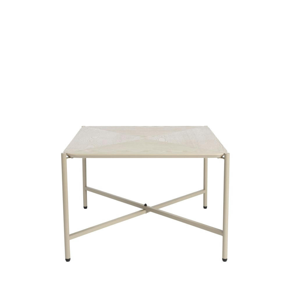 MARCIO - Table d'appoint carrée en bois et métal 40x40cm beige