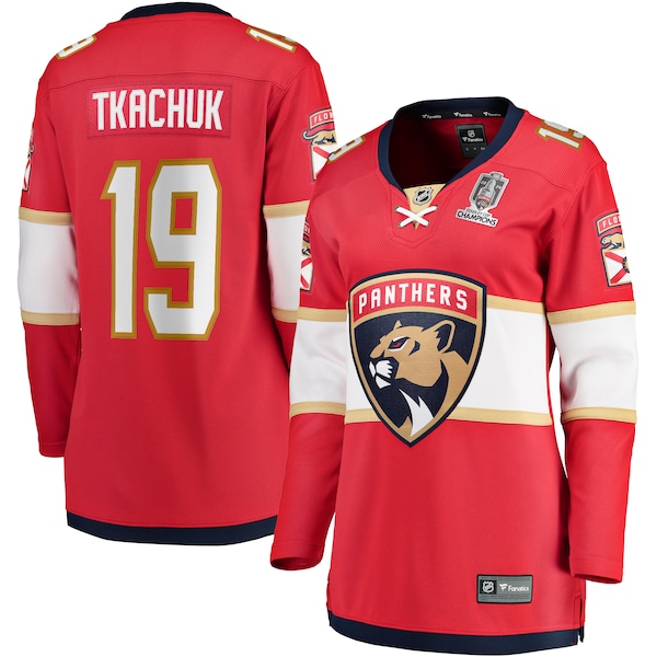 Matthew Tkachuk Florida Panthers  Women's Home 2024 Stanley Cup Champions Breakaway Player Jersey – Red