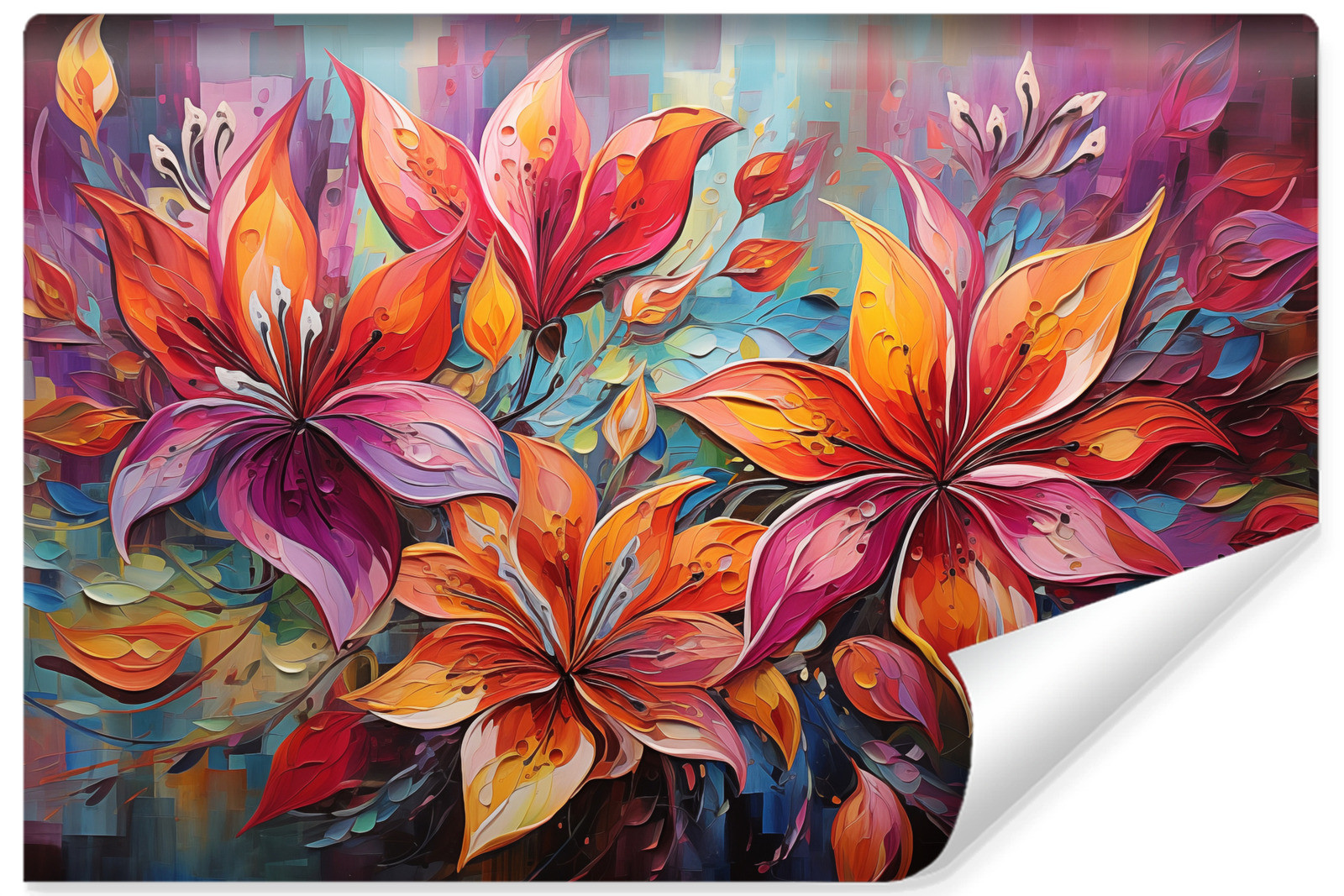 Fototapeta Abstrakcyjne Kwiaty W Stylu Vintage 300x210cm