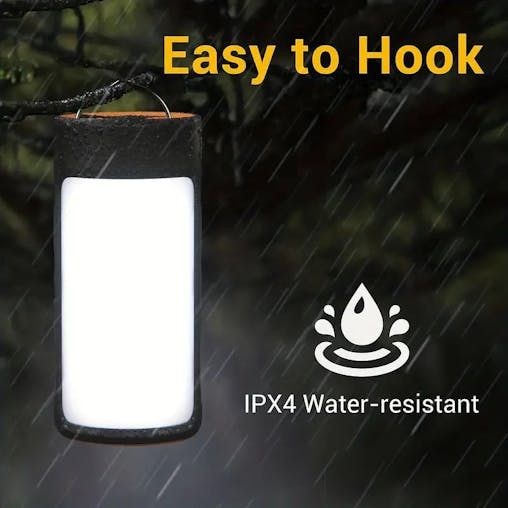 NNETM Rechargeable LED Camping Lantern with 5 Light Modes - Black
