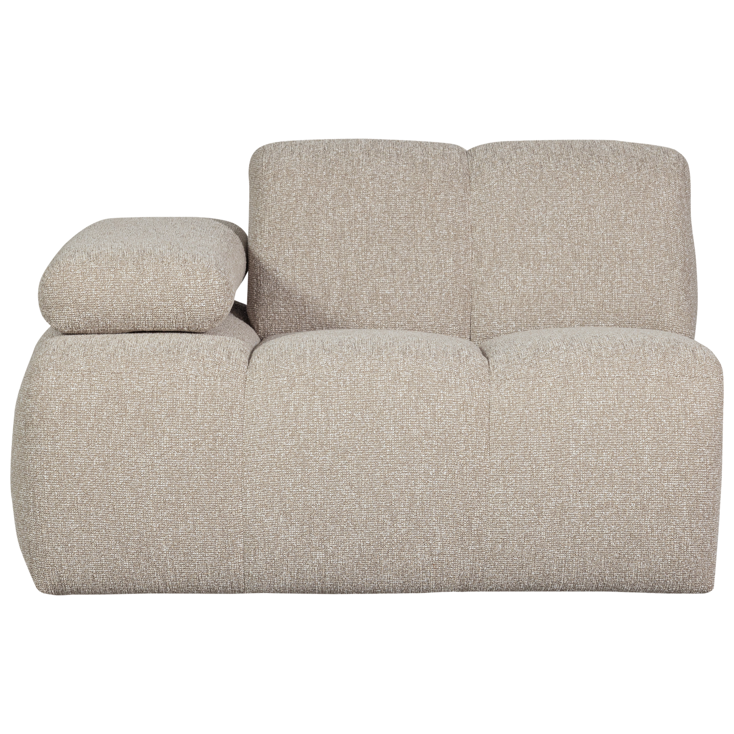 WOOOD 1-zits bank met arm links Mojo - Bouclé - Beige - 74x120x97