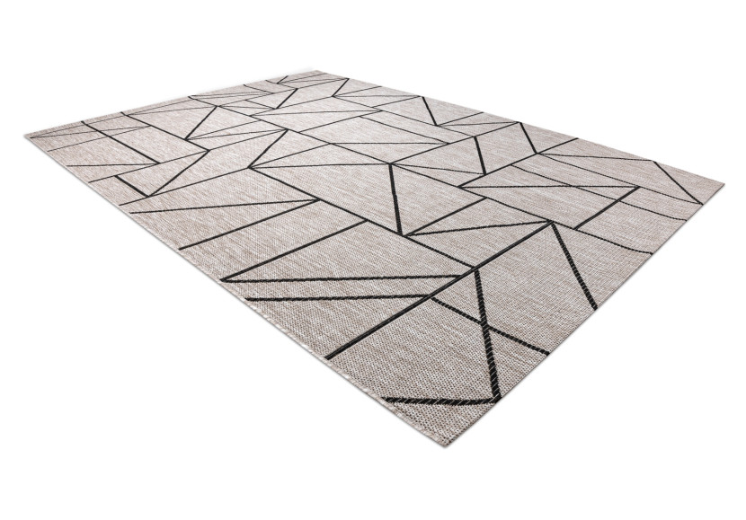 DYWAN SZNURKOWY SIZAL FLOORLUX 20605 srebrny / czarny / beż 60x110 cm