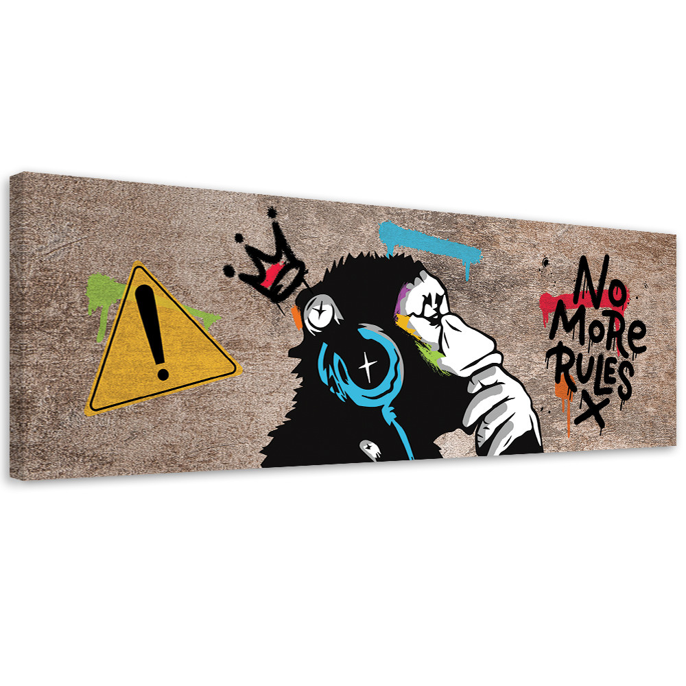 Feeby Obraz na płótnie, Banksy DJ Małpa 90x30