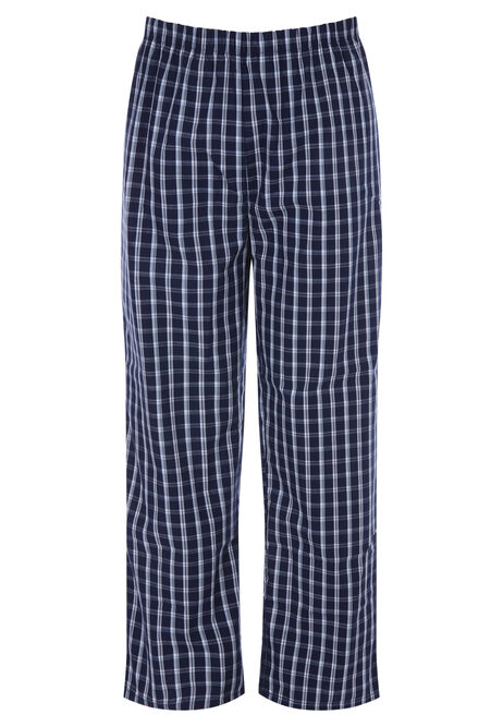 Mens Navy & White Check Revere Pyjama Set