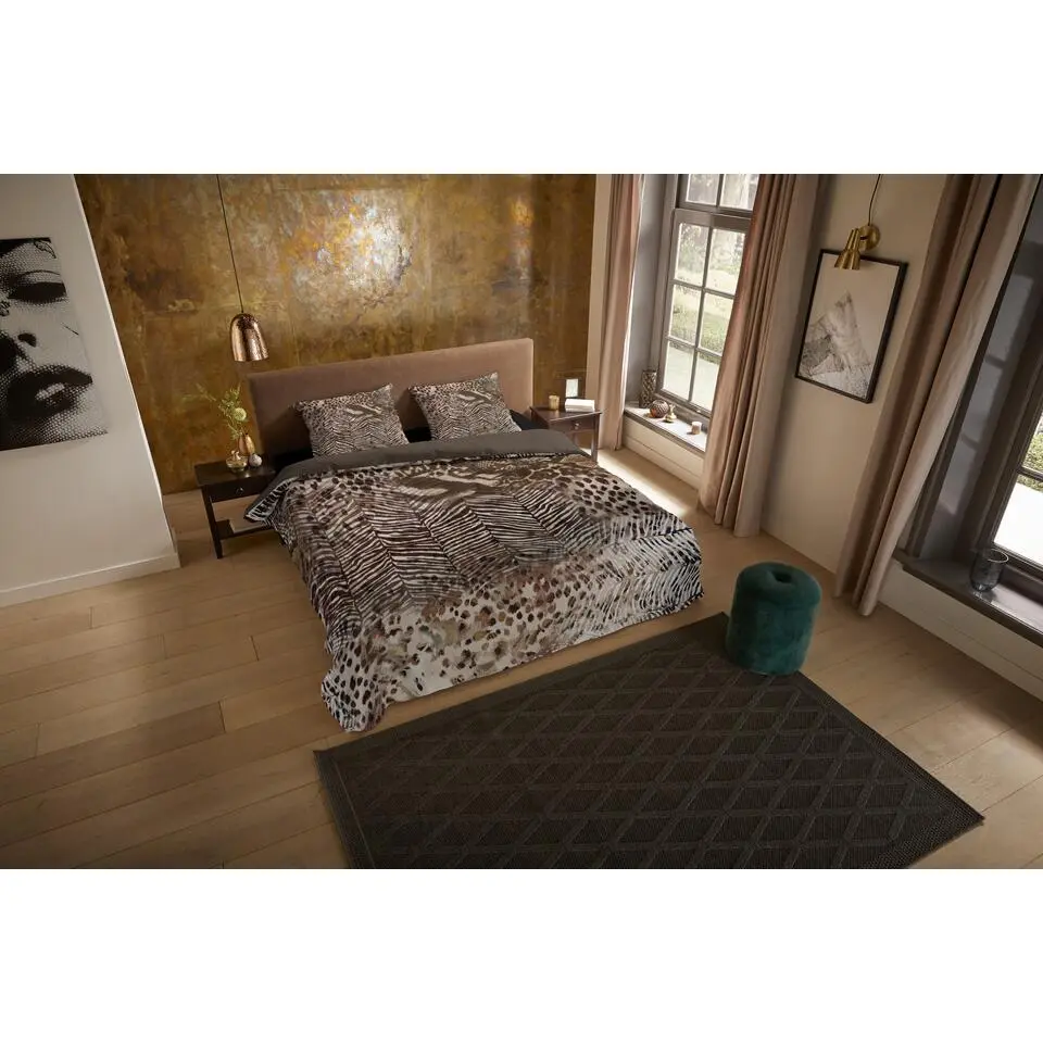 Pure Skins Dekbedovertrek Bruin-Lits-jumeaux (240 x 200/220 cm)