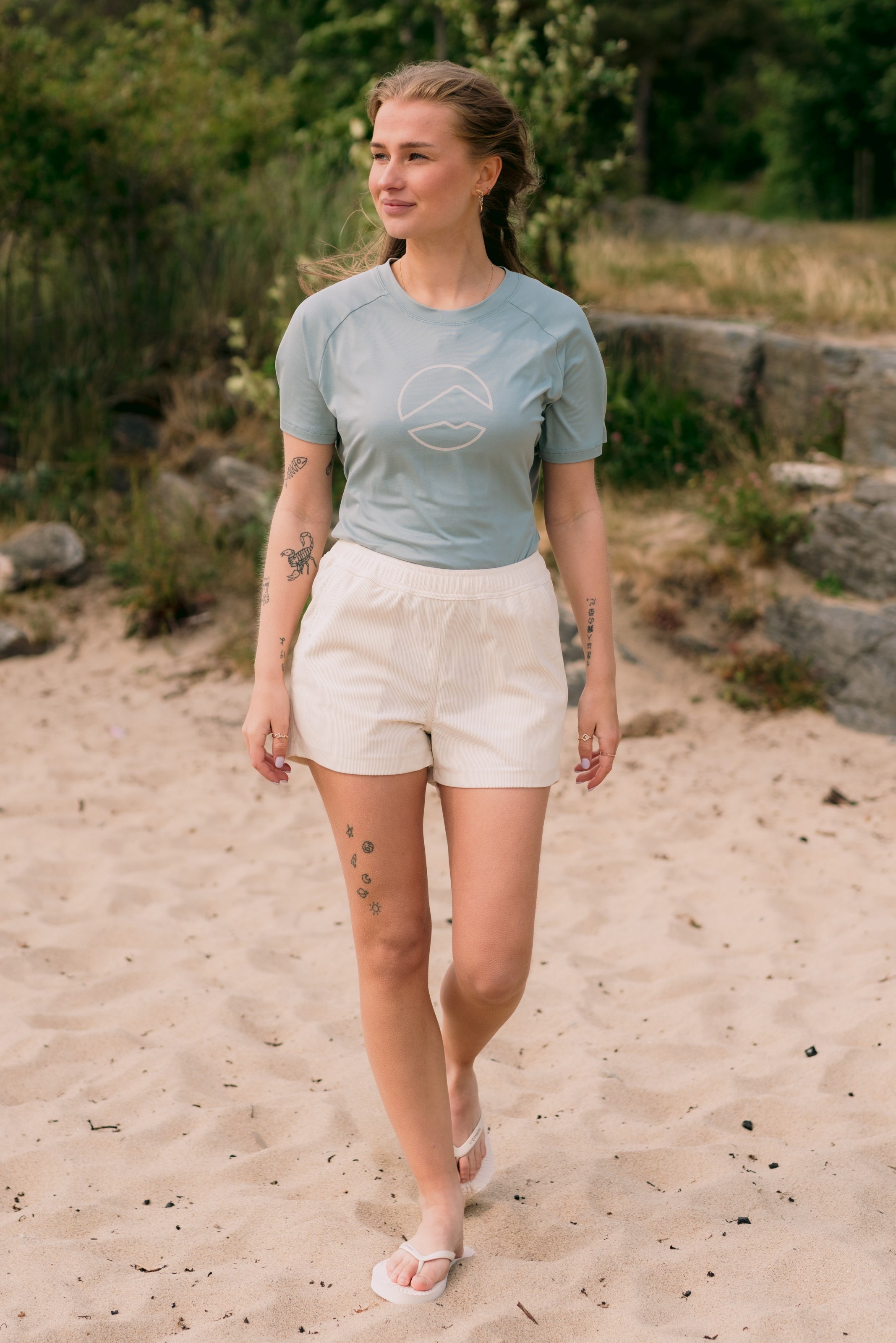 Havsand cord kort shorts