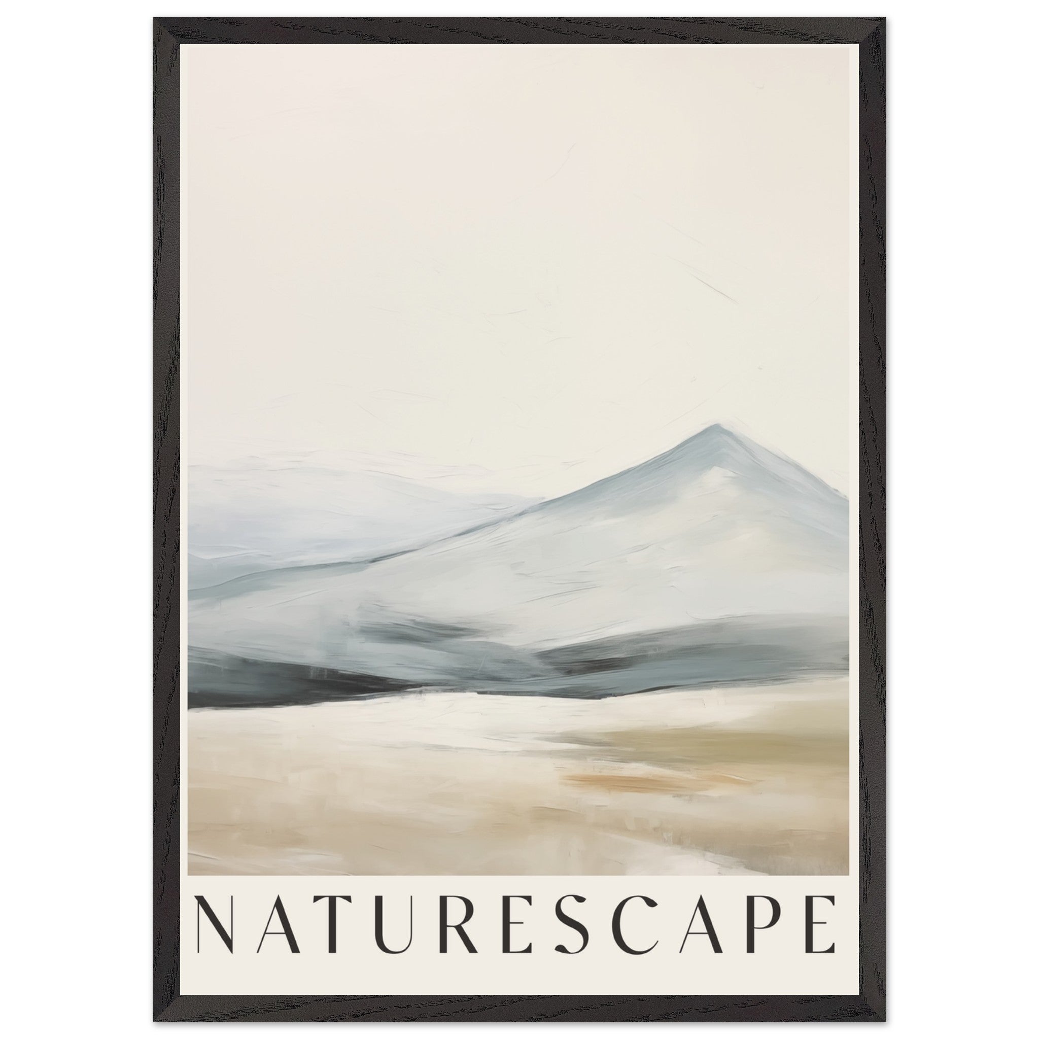 Artfulprints Poster met Lijst Abstract - Naturescape  - 50x70 cm - Taupe