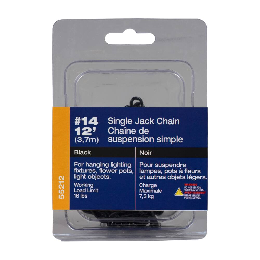 Ben-Mor Single Jack Chain #14, Zinc-Plated, 12-ft