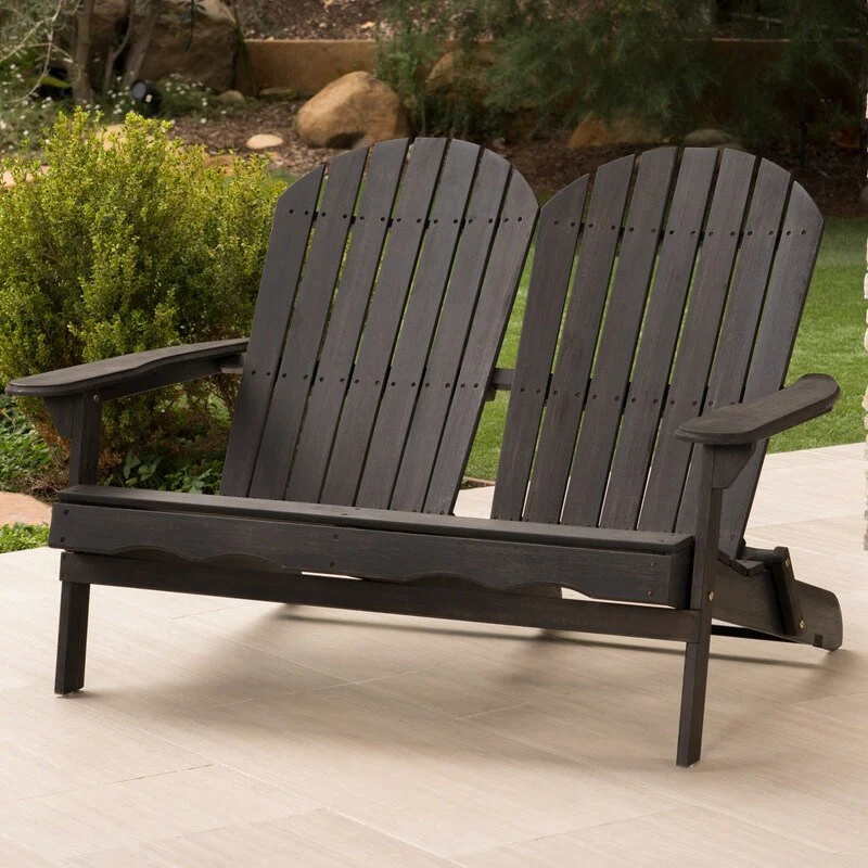Outdoor Solid Wood Adirondack Loveseat