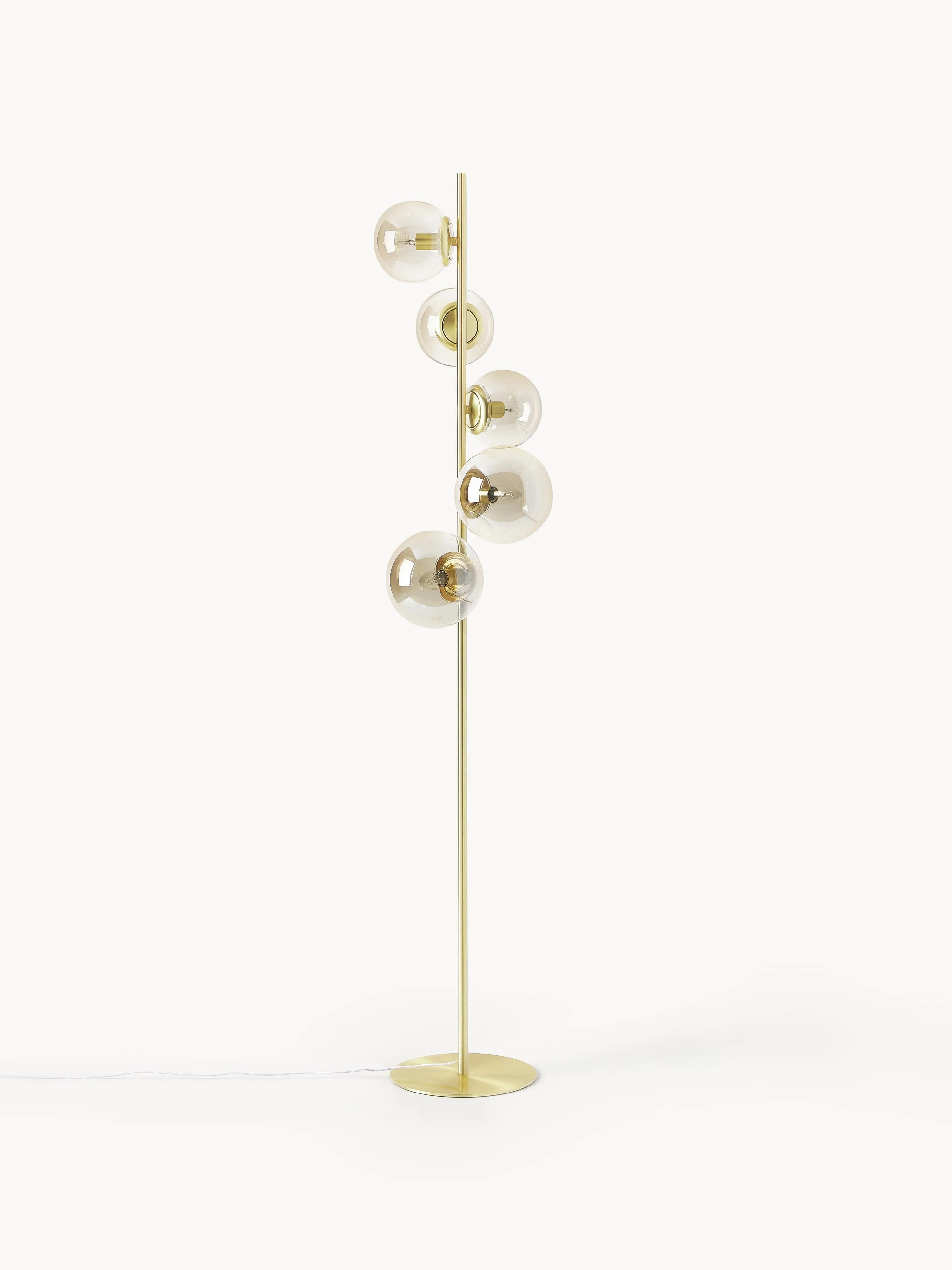 Industrial-Stehlampe Casey aus Glas