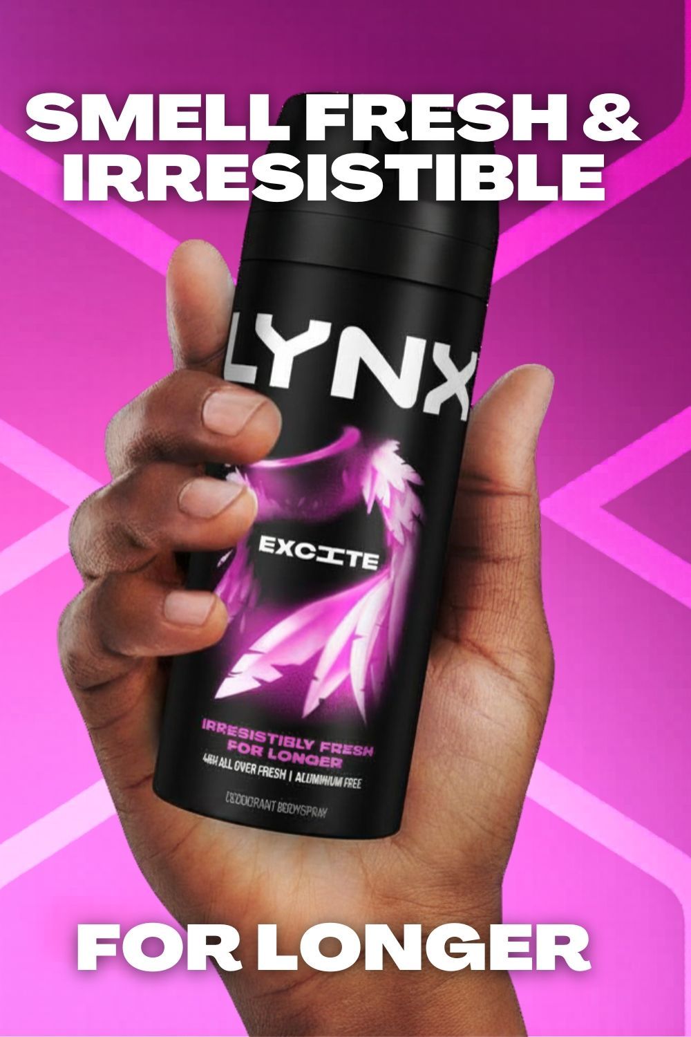 Lynx Excite Body Spray Deodorant 48Hrs HD Fragrance 150ml, 3 Pack