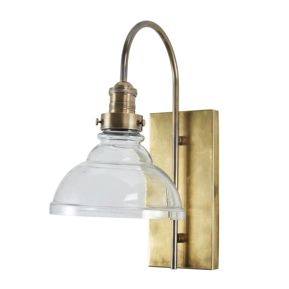 MIRABEAU - Applique en métal doré coloris laiton vieilli et verre