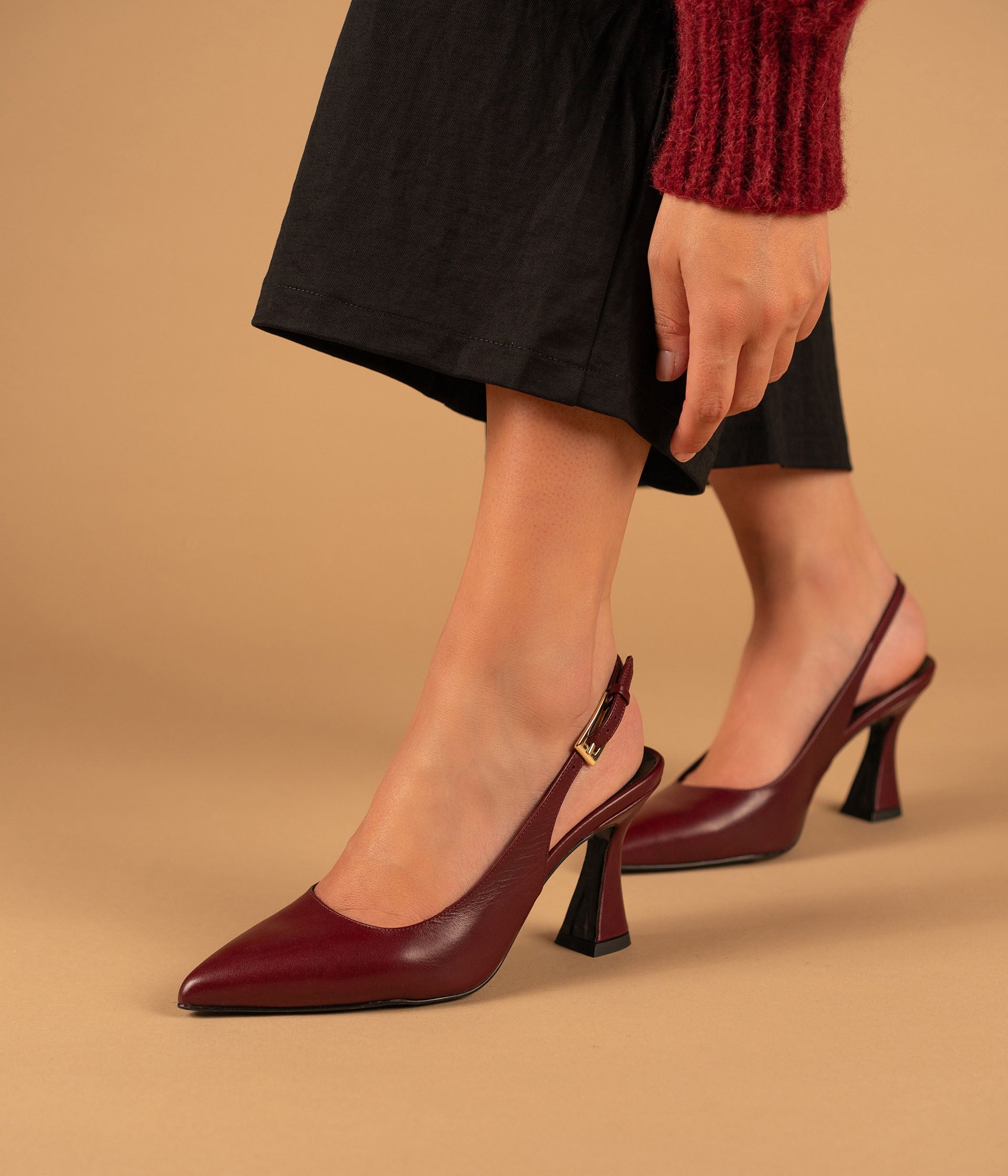 Escarpin slingback Eve lie-de-vin