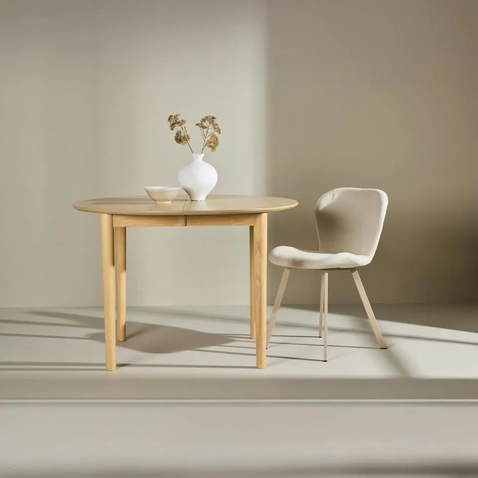 Eettafel Uitschuifbaar - Naturel MDF - 110x110x75cm - Gilda