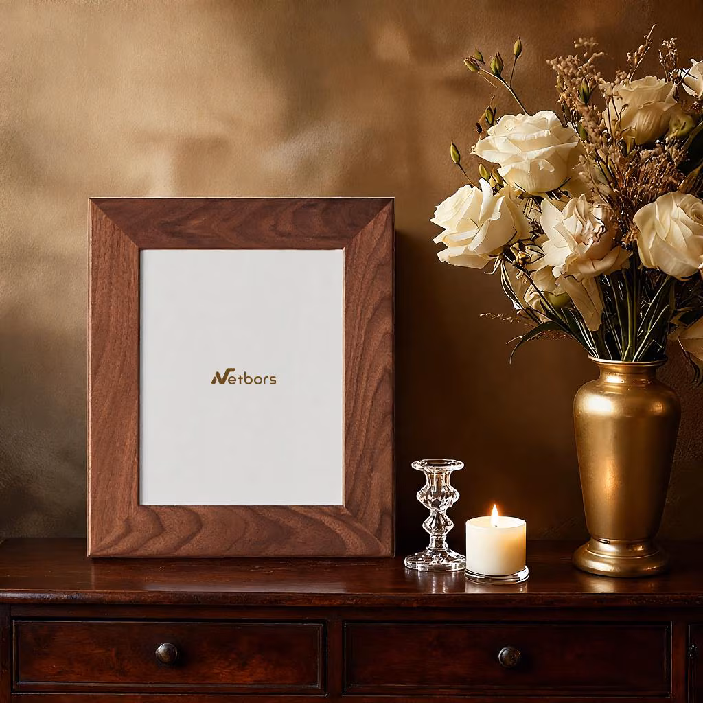 Original American Walnut Wood Photo Frame - Table Top Wall-Mount Gift Packaging