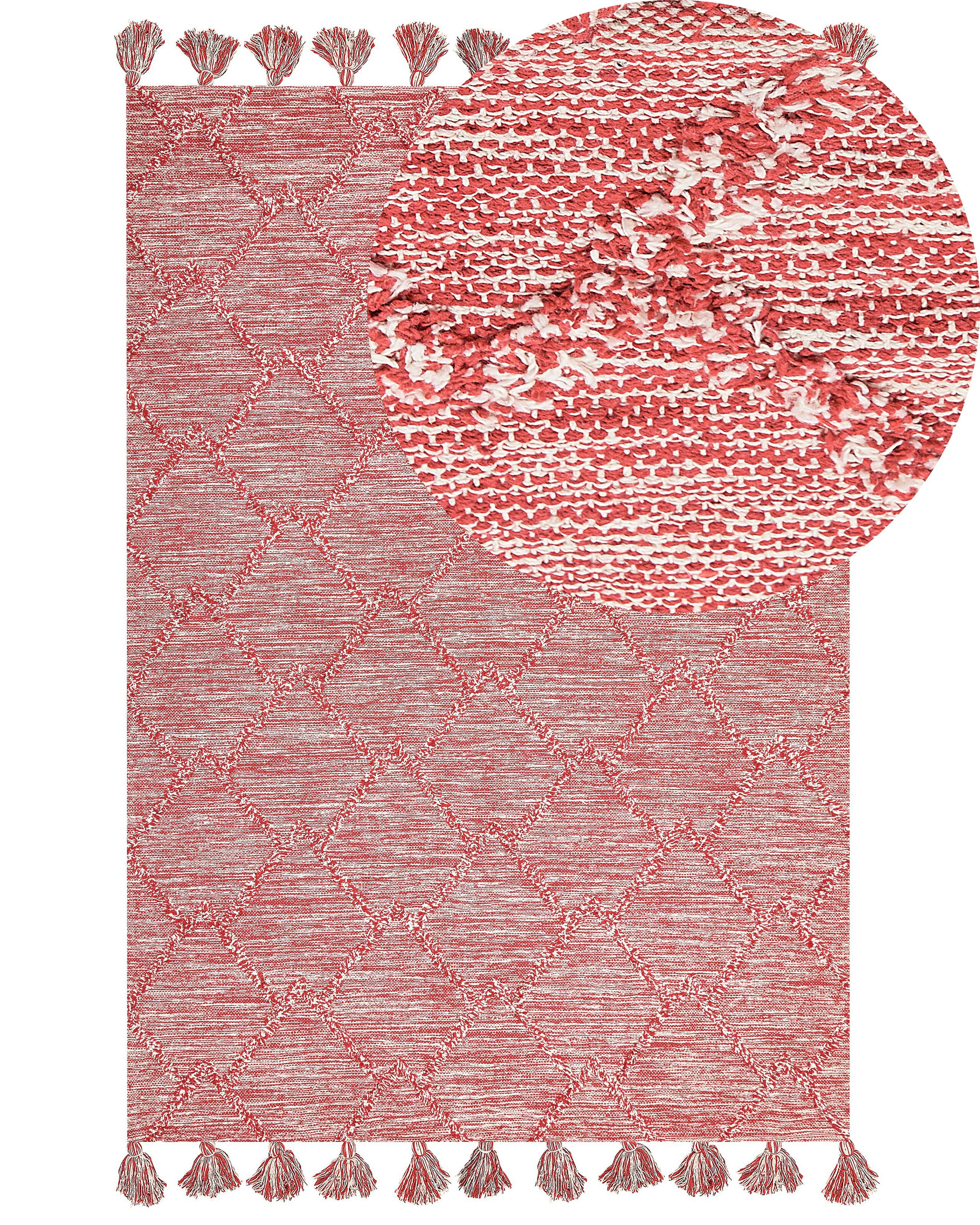 Dywan bawełniany 160x230 cm czerwony