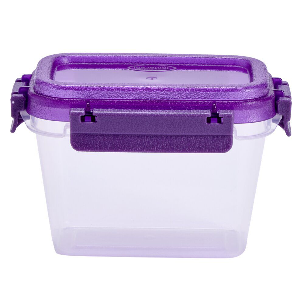 BoÎte alimentaire rectangulaire 500ml Fresh System plastique transparent et violet