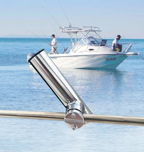 NNEOBA 2PCS Stainless Steel Clamp-On Fishing Rod Holders