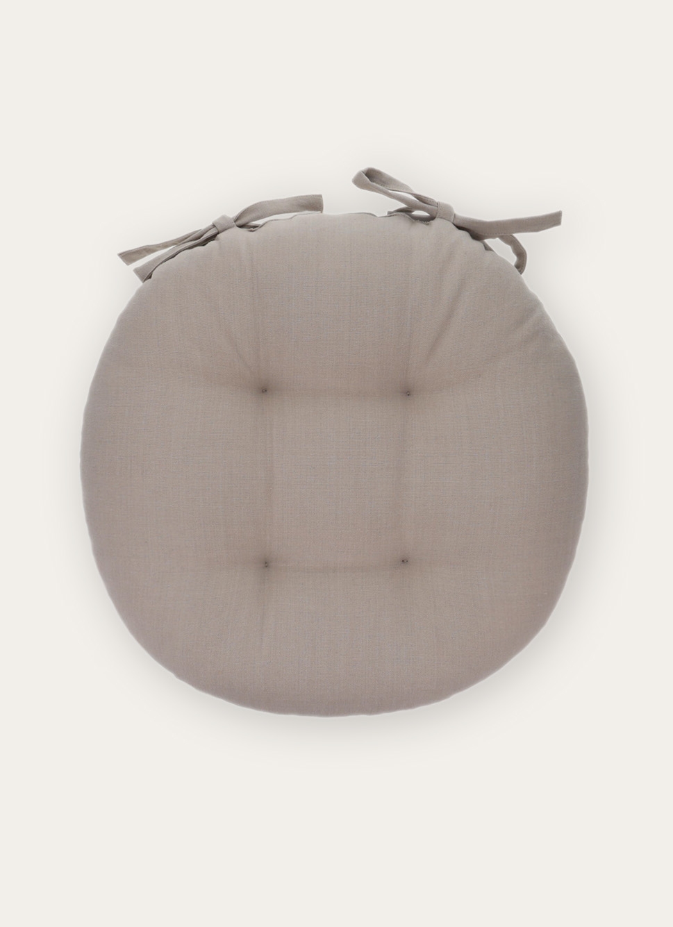 DESSUS DE CHAISE ROND EN COTON AVEC LIENS à NOUER GRIS CLAIR
