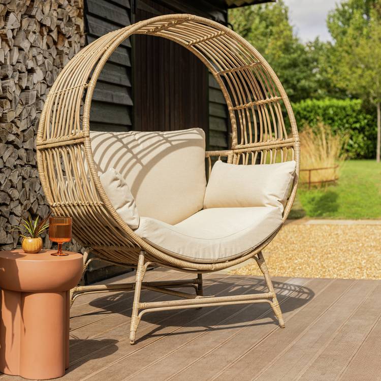 Habitat Selene Rattan Effect Garden Egg Chair - Natural