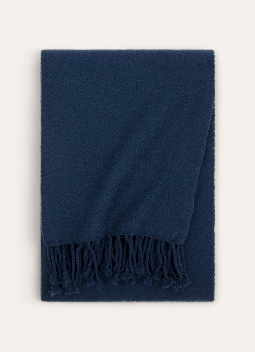 PLAID TISSÉ 100% LAINE MARINE