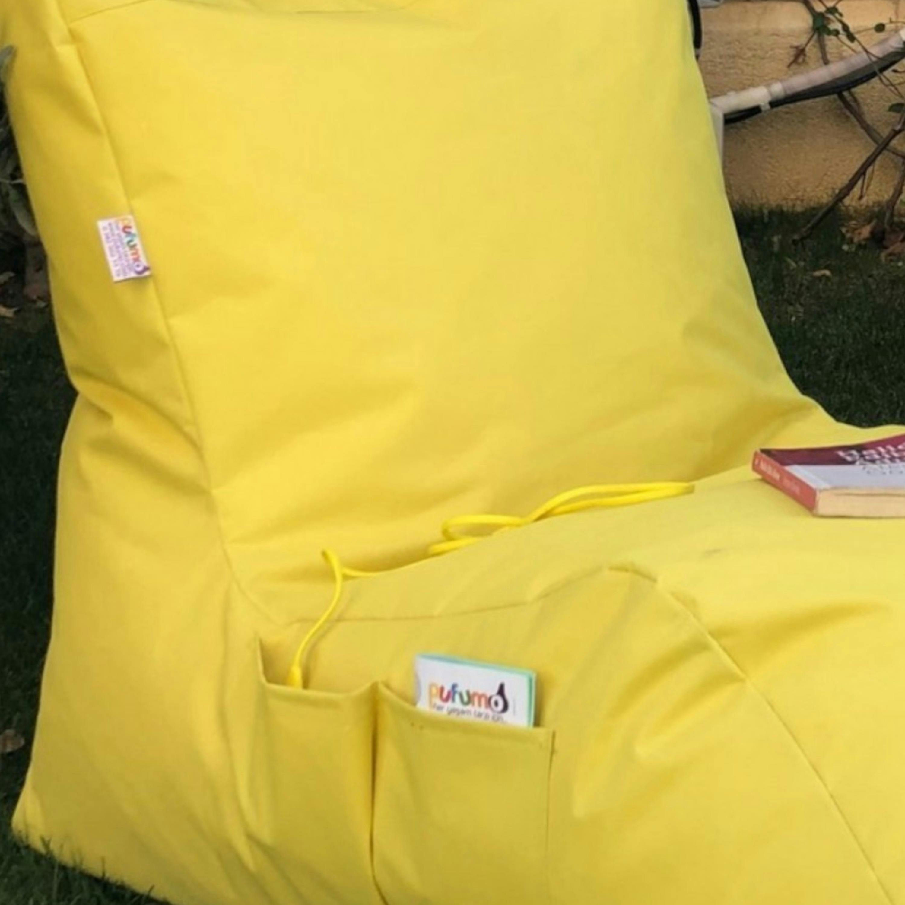 Pouf bain de soleil XXL imperméable – jaune ARTA