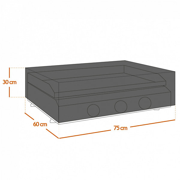 Housse, bâche de protection pour plancha, imperméable, anti UV - 75 x 60 x 30 cm - Noir - Linxor