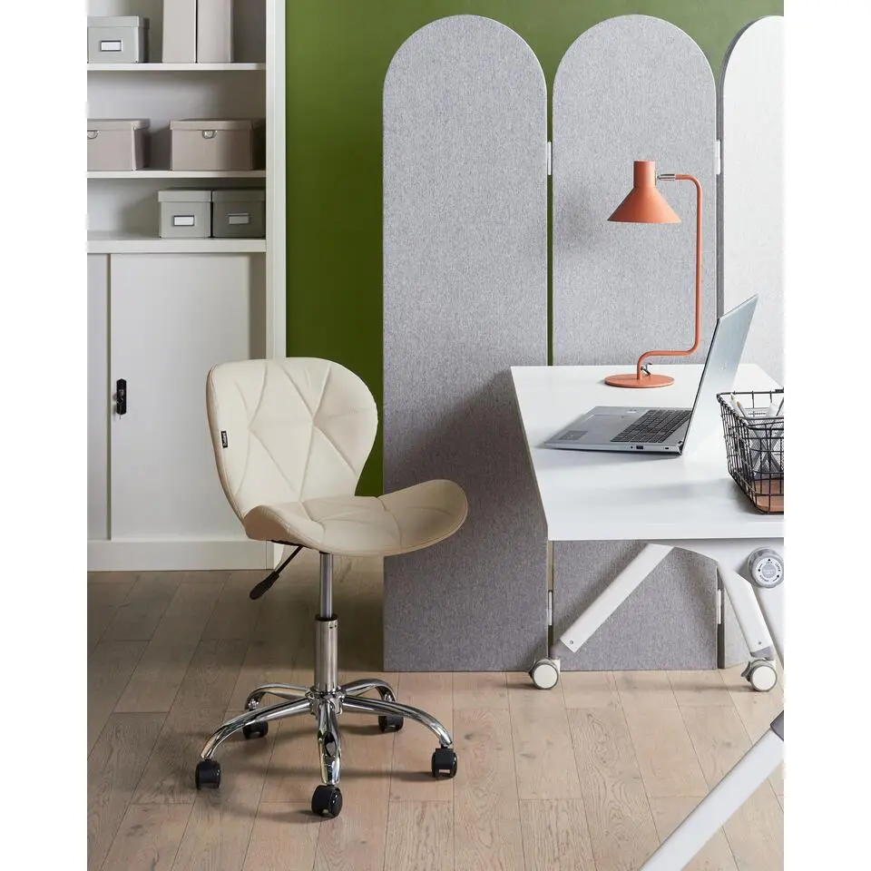 VALETTA - Bureaustoel - Beige - Kunstleer