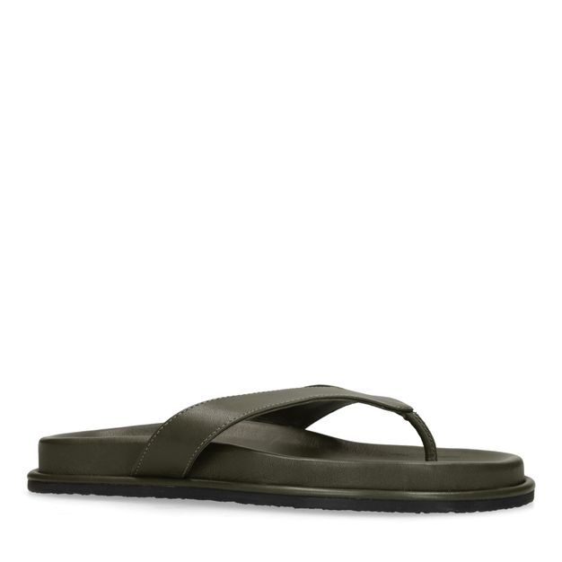 Groene leren slippers