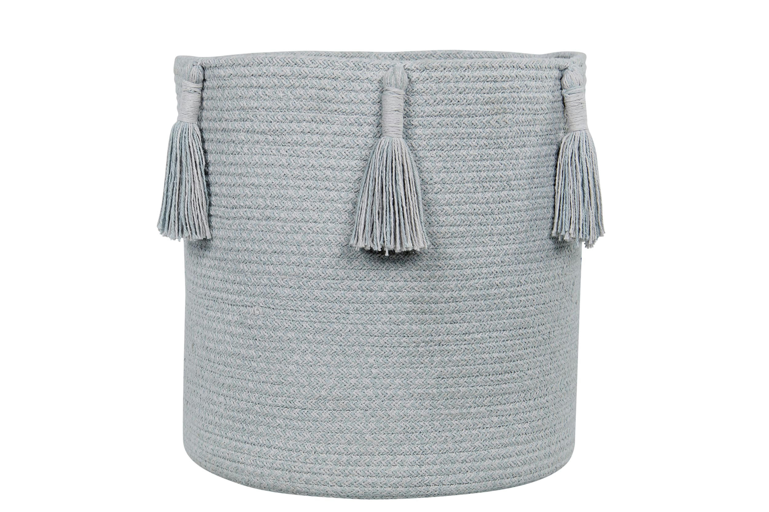 COTTON WOODS - Panier en coton bleu Ø30x30