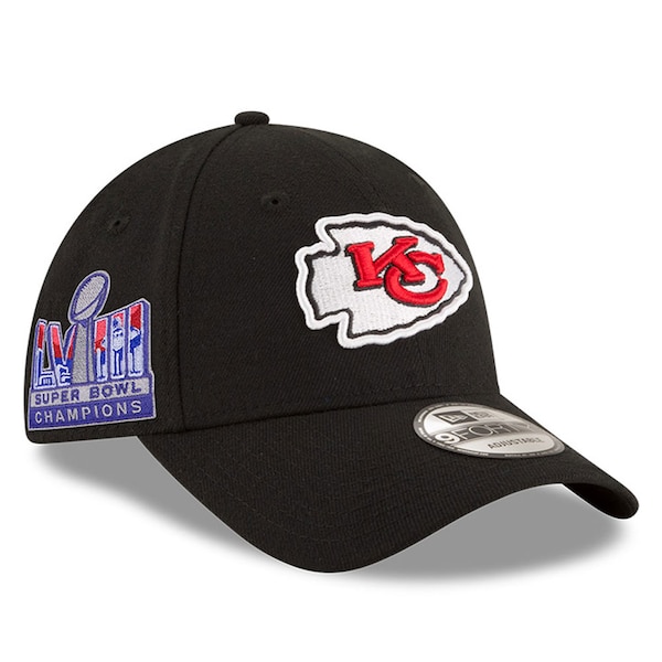 Kansas City Chiefs New Era Super Bowl LVIII Champions Side Patch 9FORTY Adjustable Hat - Black