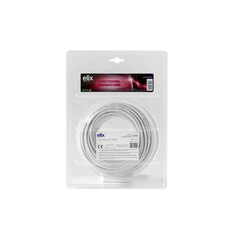 Câble coaxial blanc Ø 5 mm 20 m