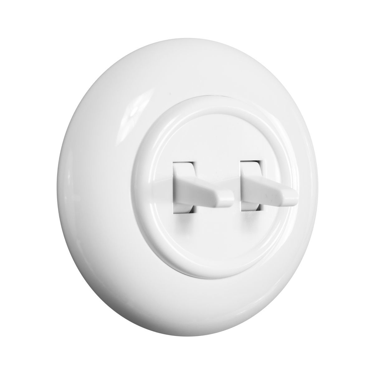 De Oude Schakelaar dubbele schakelaar - wit - rond