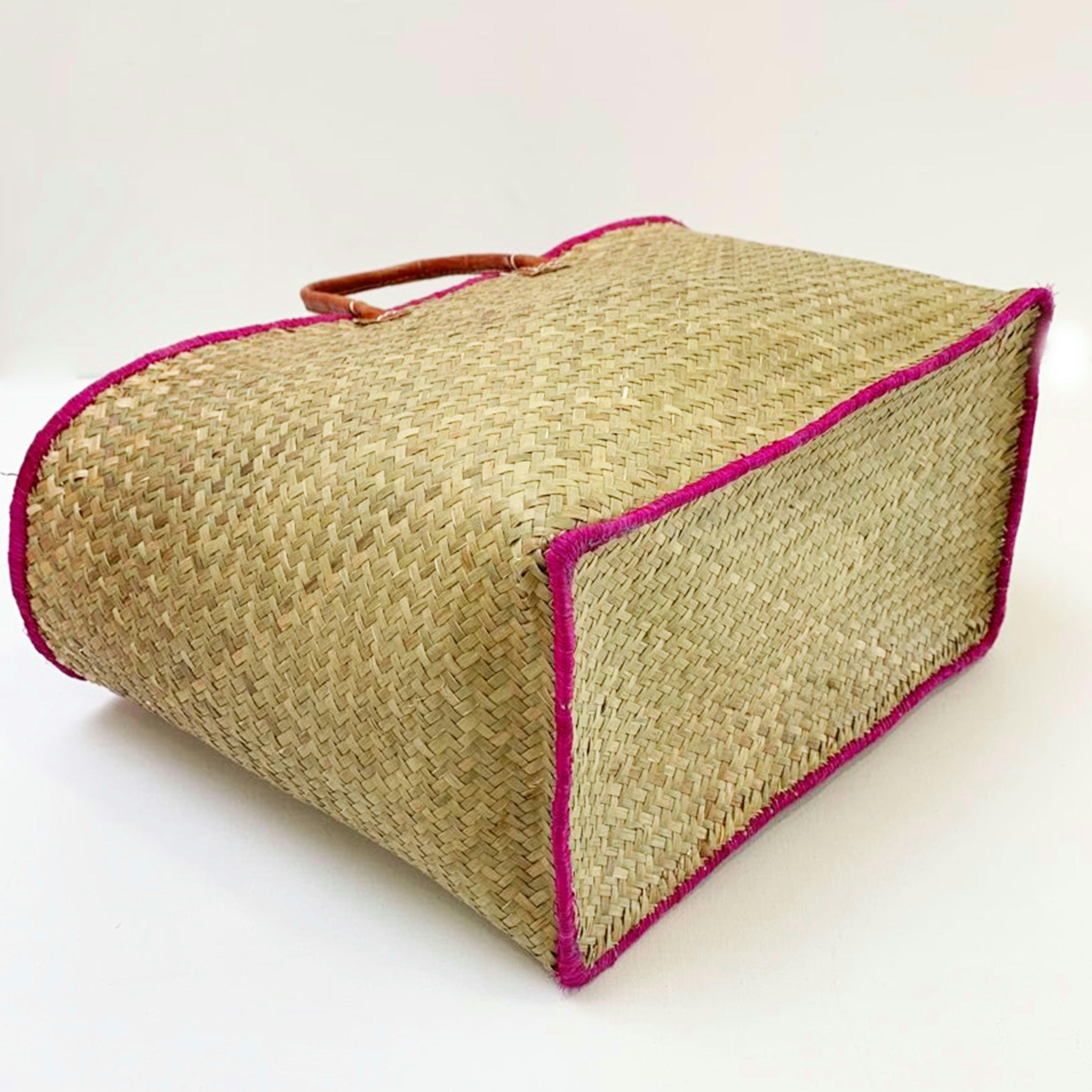 PANIERS PENJY GM - Panier naturel et fuchsia penjy GM