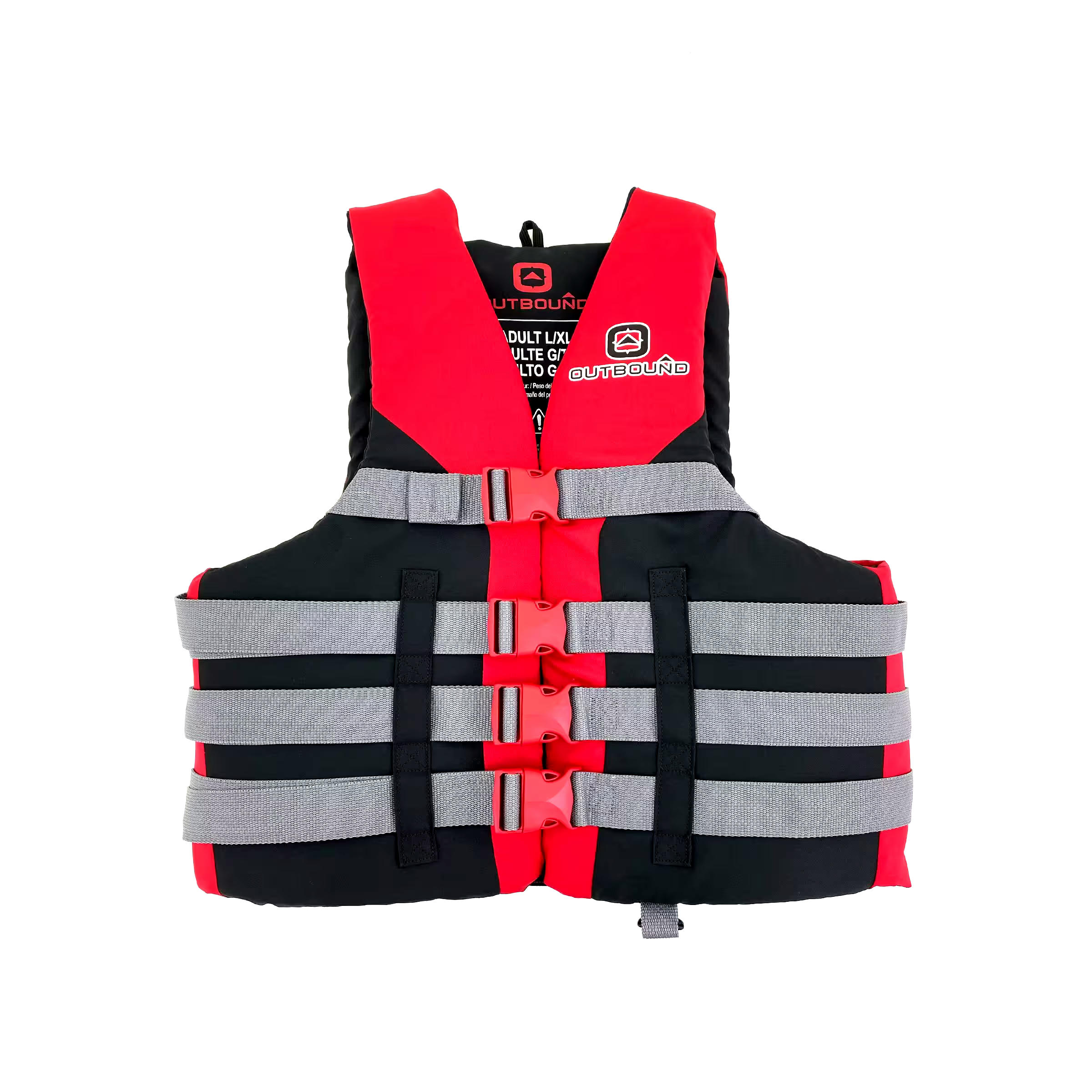 Outbound Adult 4-Buckle PFD/Life Jacket, Assorted Sizes