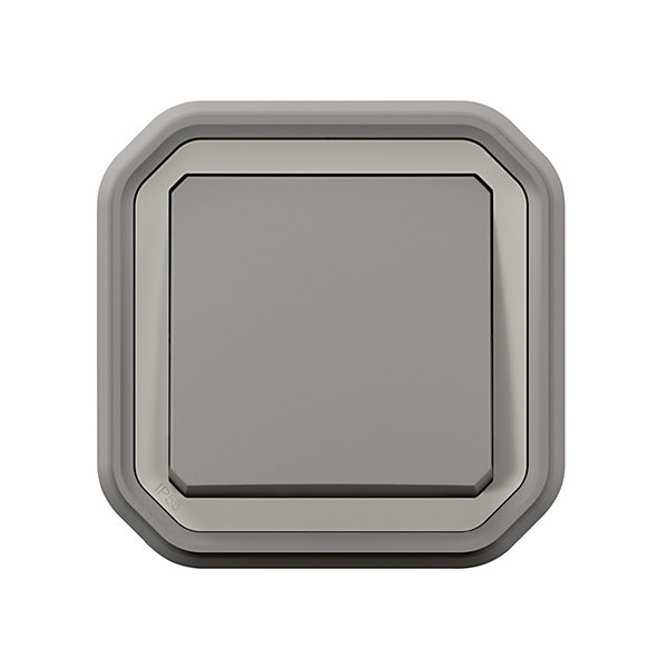 Interrupteur va-et-vient à encastrer Plexo gris 10A - 070030L - Legrand