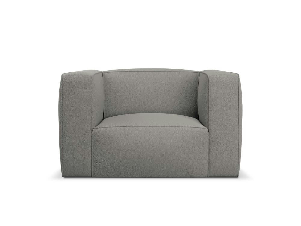 MUSE - Fauteuil 1 place XL en tissu structuré gris