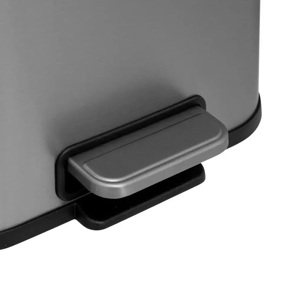 5Five Pedaalemmer Norvik - zilver - rvs - 5L - 24 x 20 x 28 cm