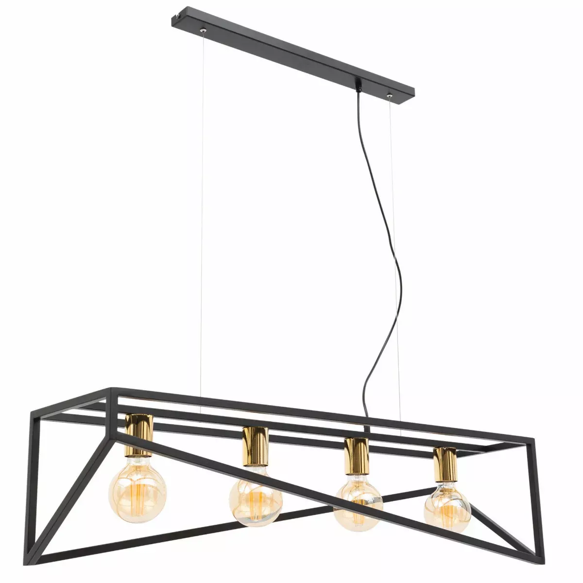 Lampa wisząca ELUVIES czarna/złota